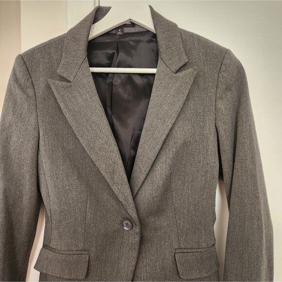 Express Design Studio Grey Button Front Blazer 4 - Picture 2 of 6